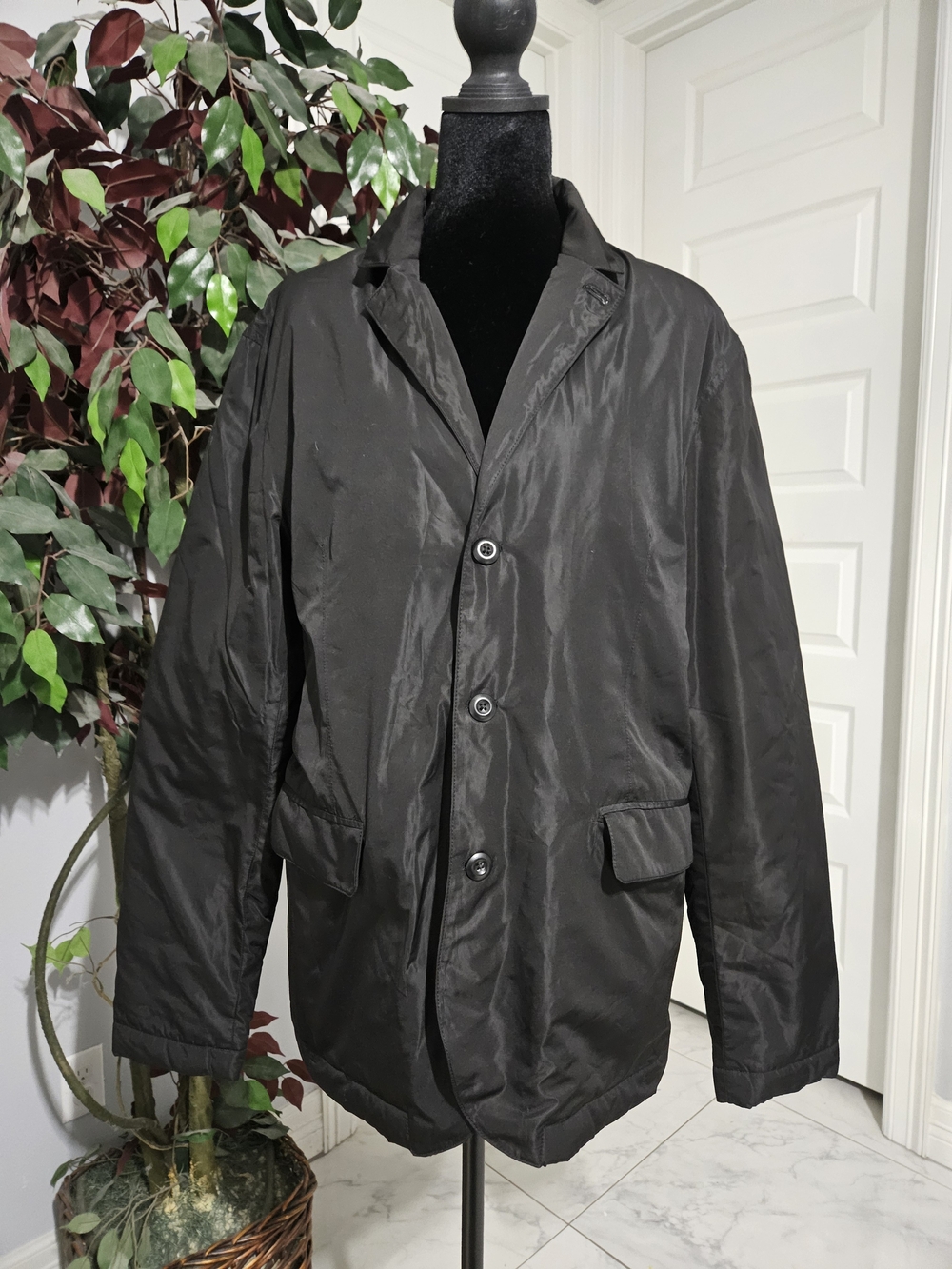 French Connection Black Lightweight Button-Front Jacket